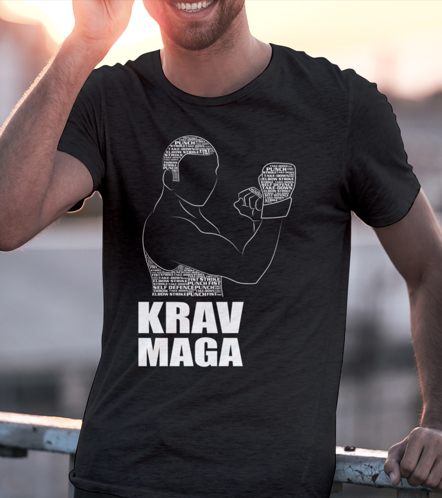 Krav Maga Men Self Defense Instructor Punch Strike Technique T-Shirt