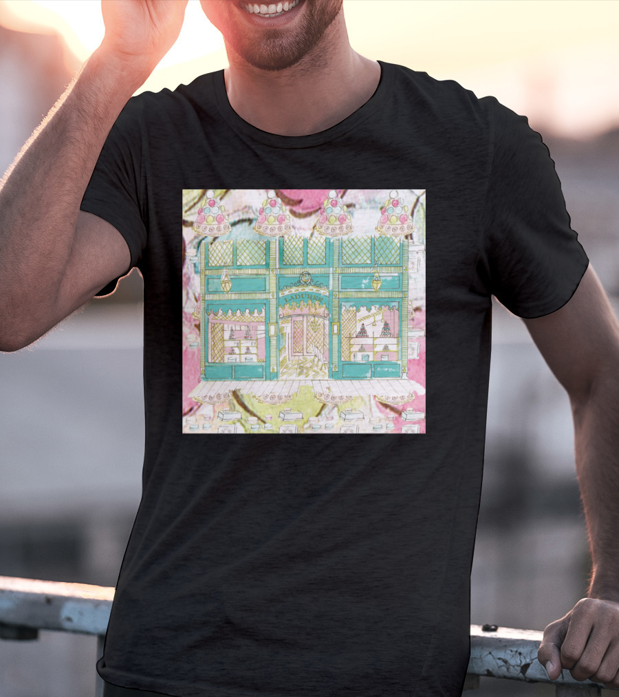 Laduree Shop Window Pastel Colour Macarons French Patisserie Display T-Shirt