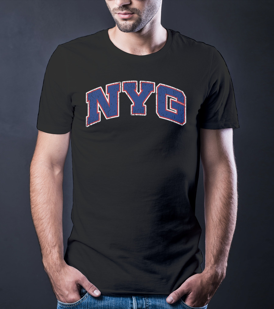 NYG Vintage New York Football Classic Blue And Red T-Shirt