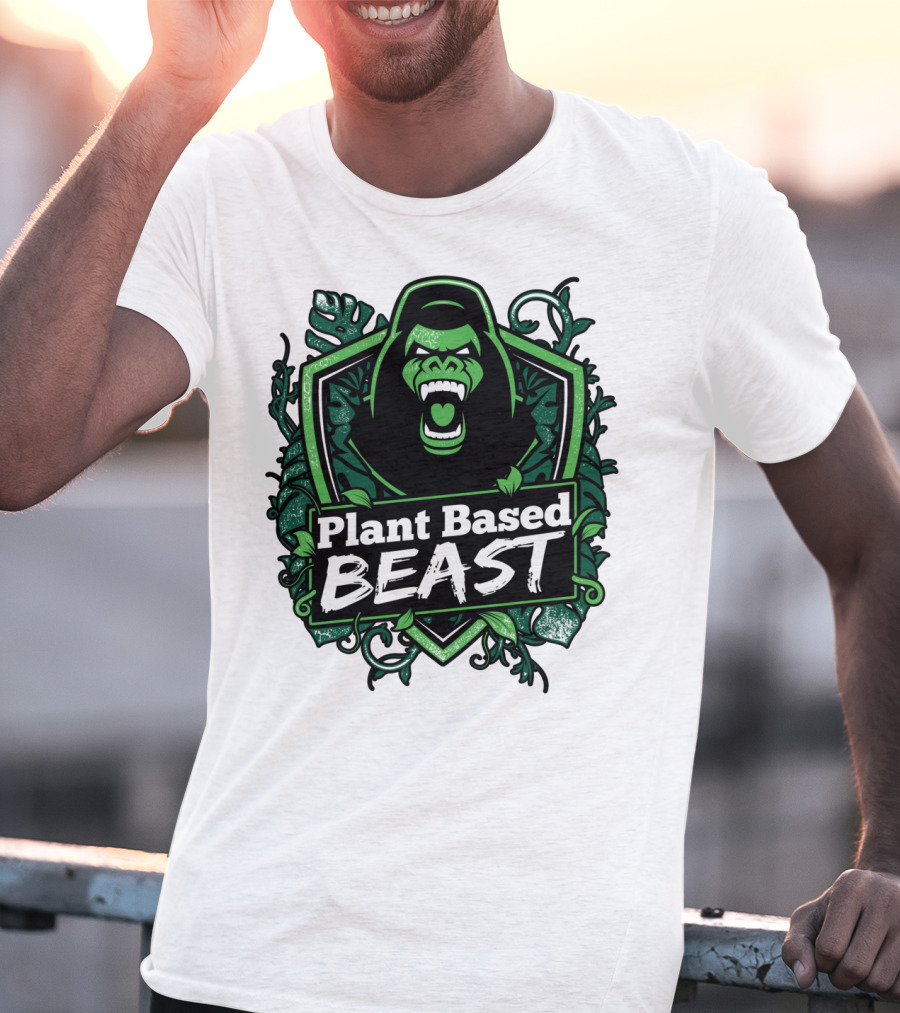 Plant Based Beast Fitness Gorilla Bodybuilding Jungle Strength T-Shirt