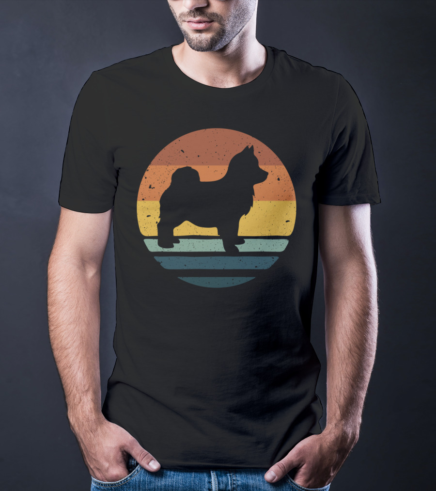 Pomsky Vintage Dog Sunset T-Shirt