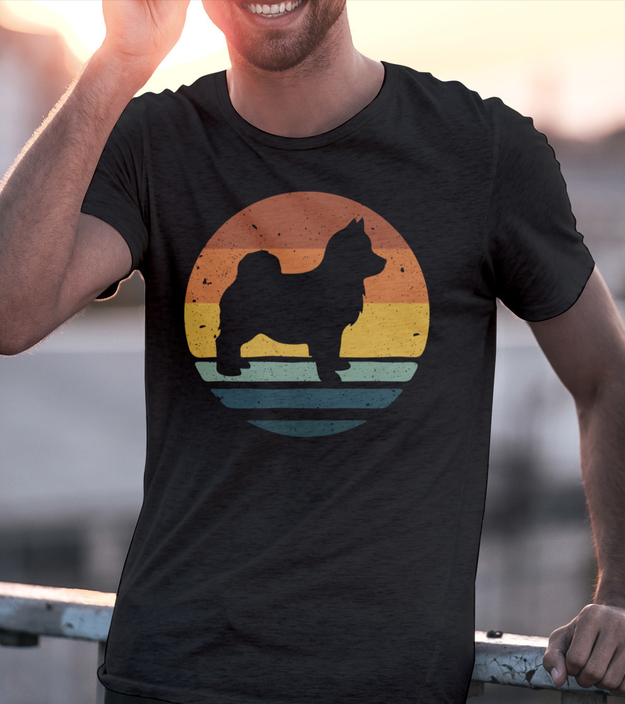 Pomsky Vintage Dog Sunset T-Shirt