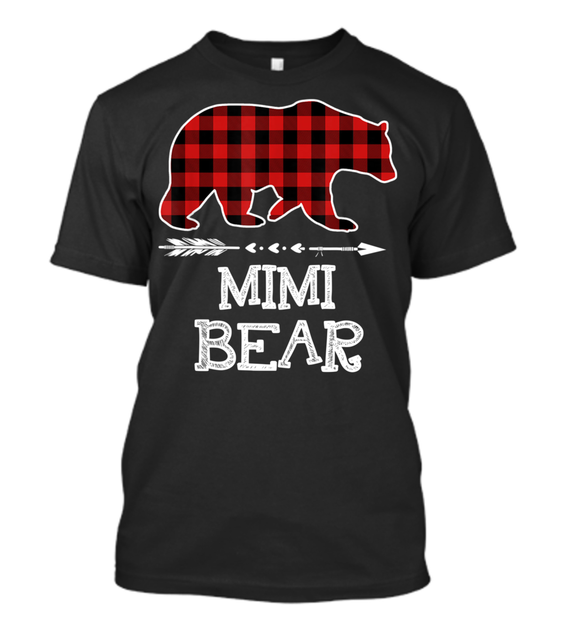 Red Plaid Bear Mimi Arrow T-Shirt