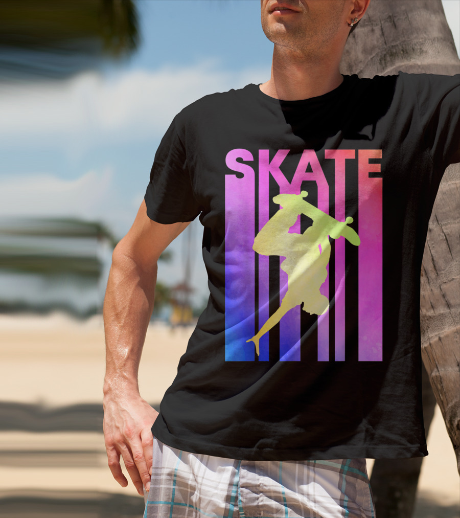 SKATE Retro Skateboard Backflip Vintage T-Shirt