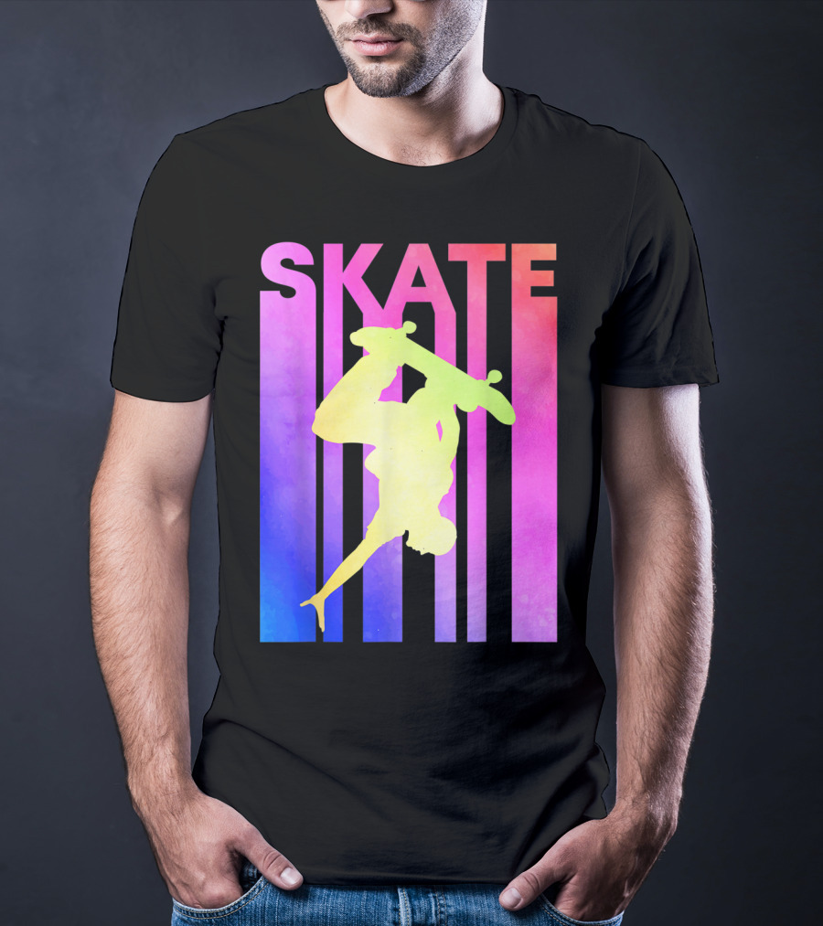 SKATE Retro Skateboard Backflip Vintage T-Shirt