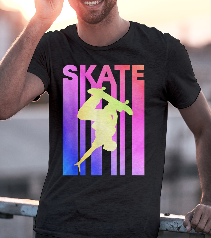 SKATE Retro Skateboard Backflip Vintage T-Shirt