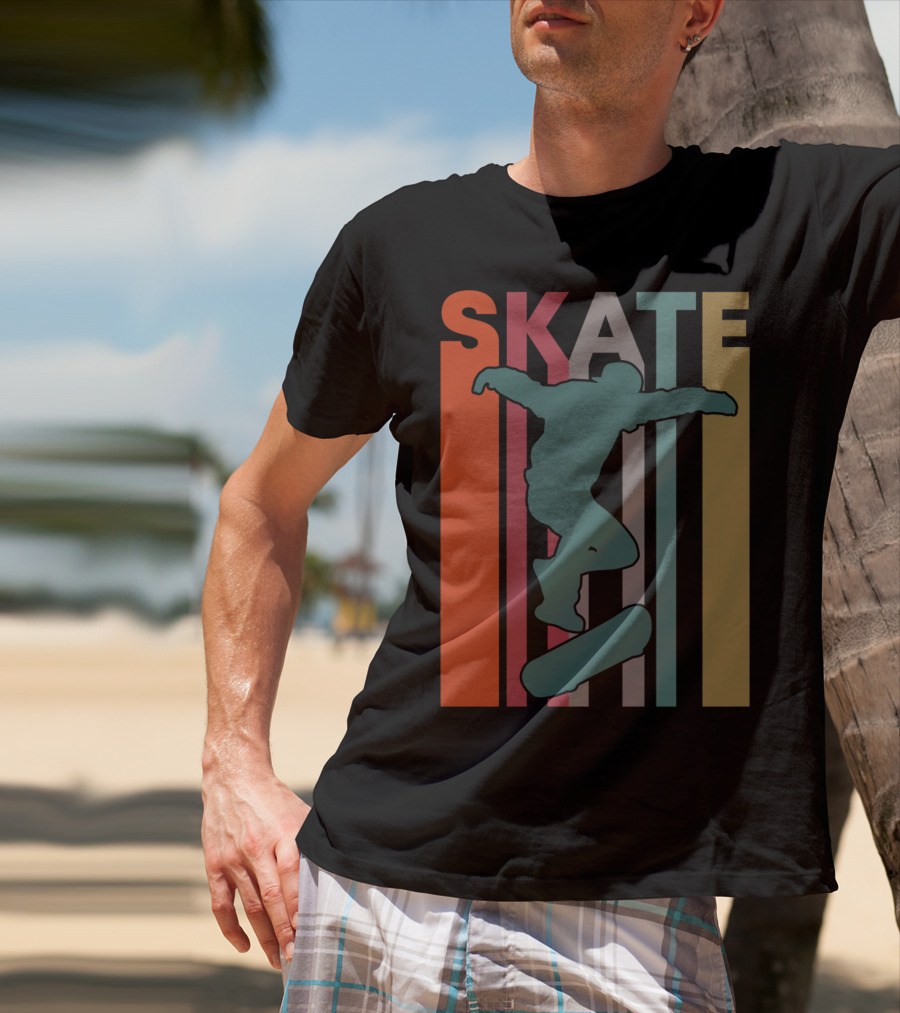 Retro Skate Skateboarder Vintage 70S 80S Skateboarding T-Shirt