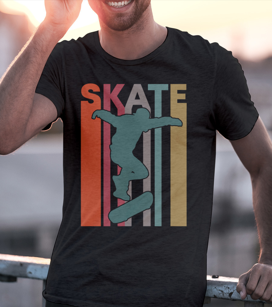 Retro Skate Skateboarder Vintage 70S 80S Skateboarding T-Shirt