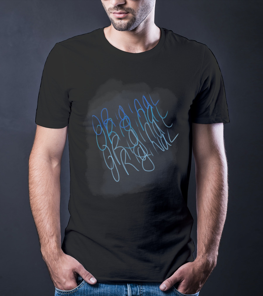 Be Original Handwritten Style Text In Blue T-Shirt