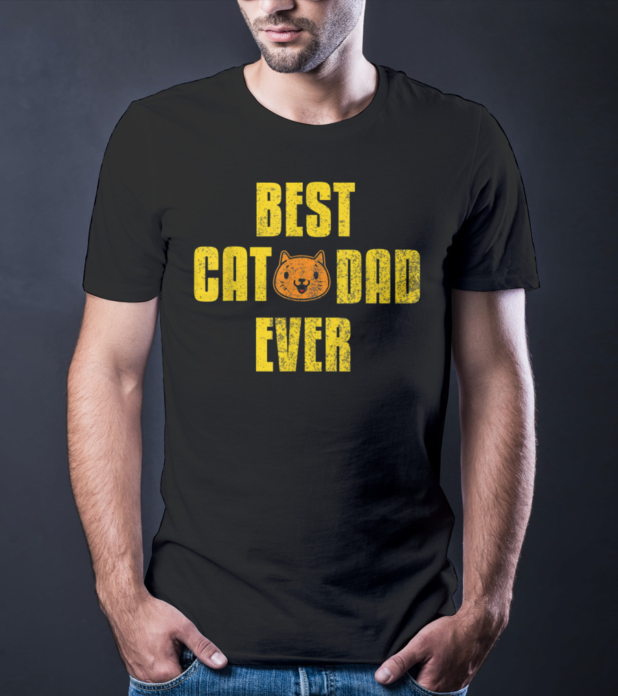 Best Cat Dad Ever Funny Fathers Day Gift T-Shirt