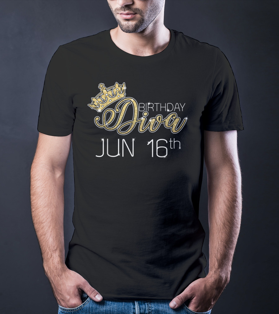 Birthday Diva Jun 16Th Crown T-Shirt