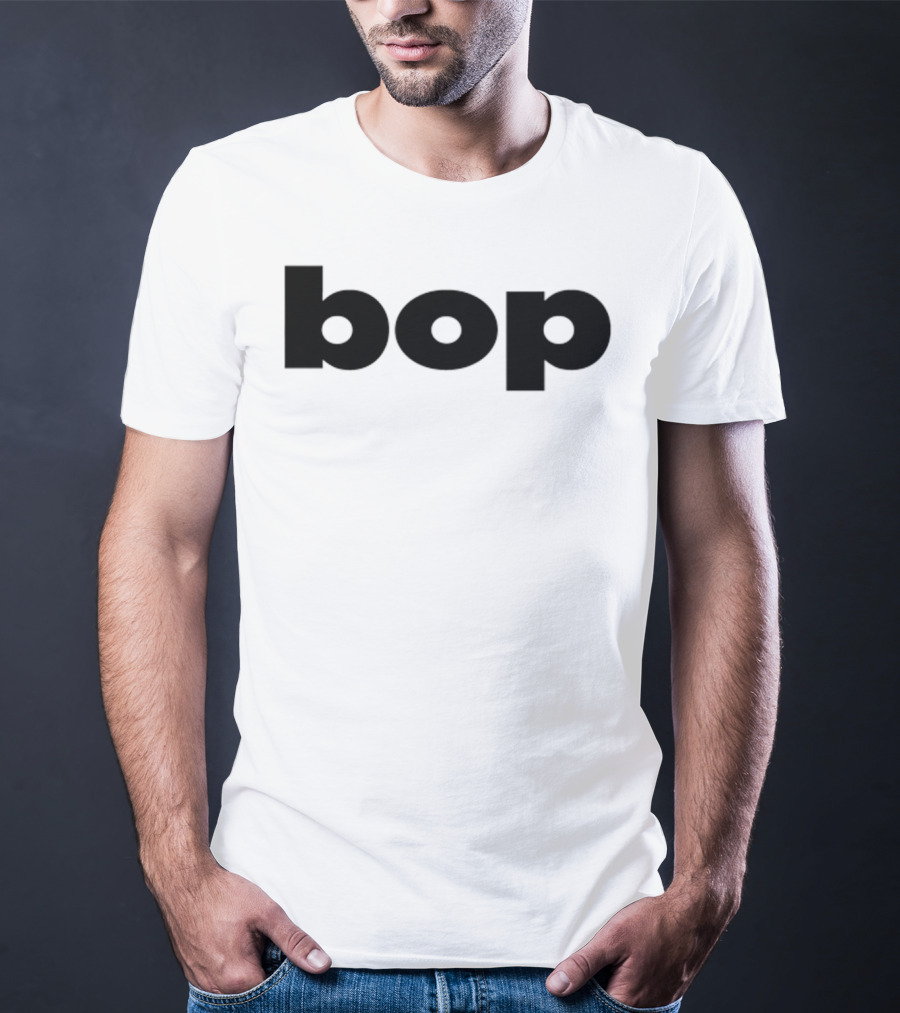 Bop T Black Minimalist Text T-Shirt