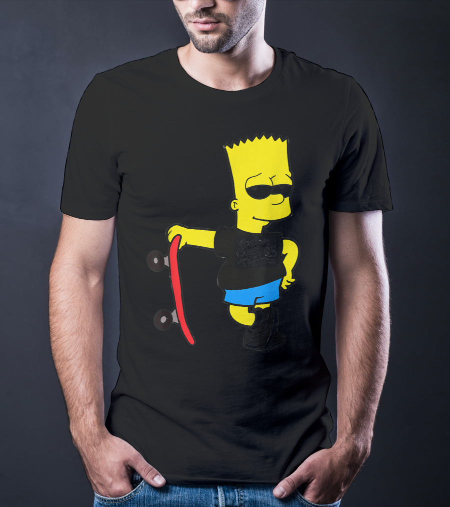 Bsbct Before Crayons Tattoos Bart Skateboard T-Shirt