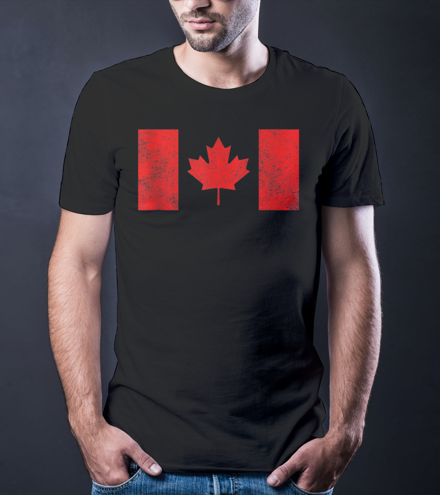 Canada National Flag Distressed Maple Leaf T-Shirt