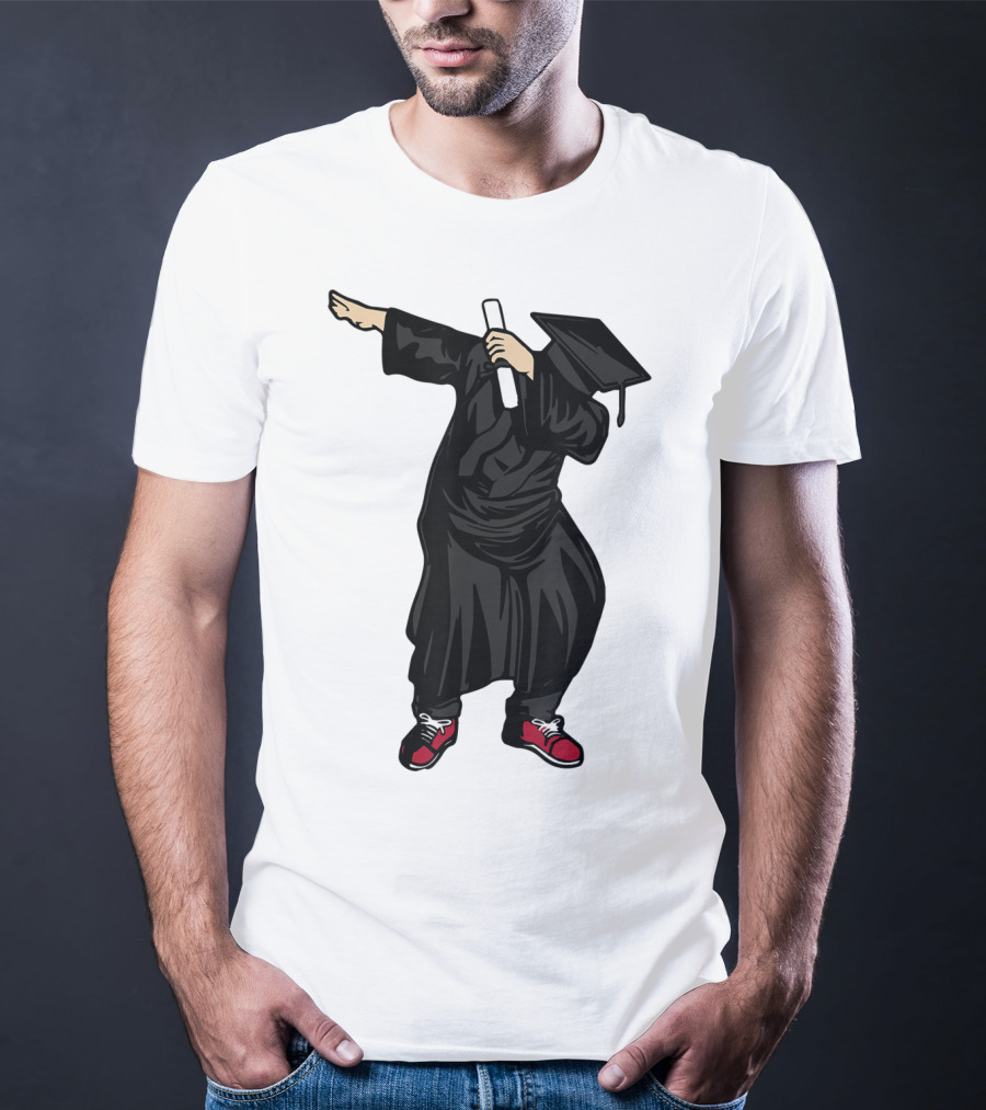 Dabbing Graduate Dance With Grad Hat And Diploma T-Shirt