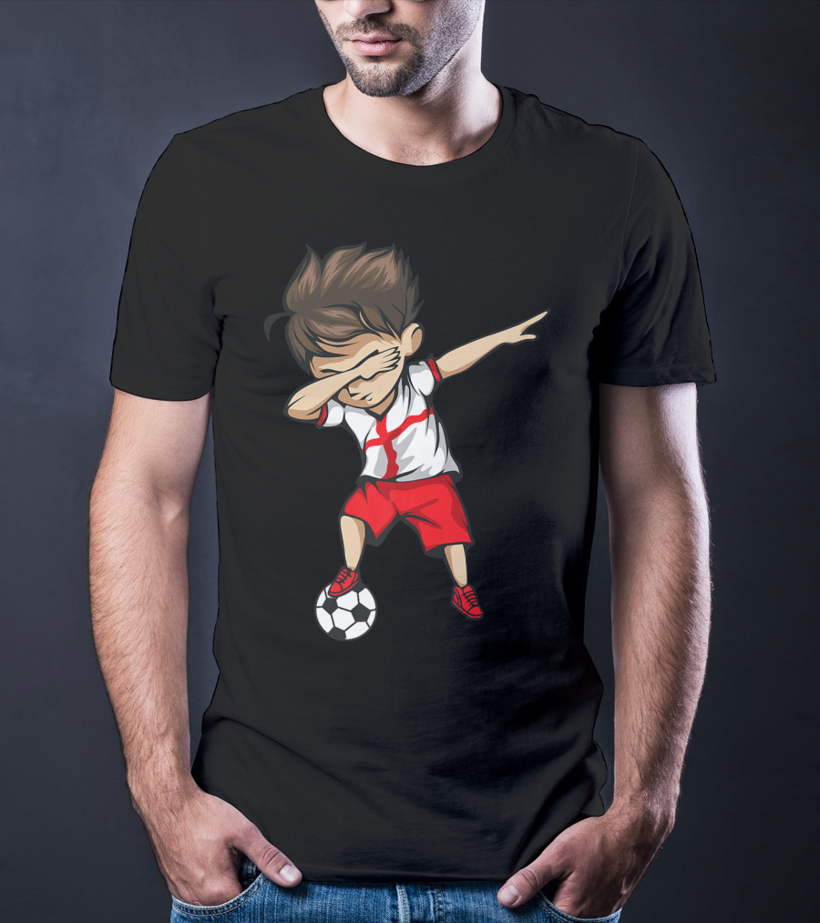Dabbing Soccer Boy England Jersey English Football T-Shirt
