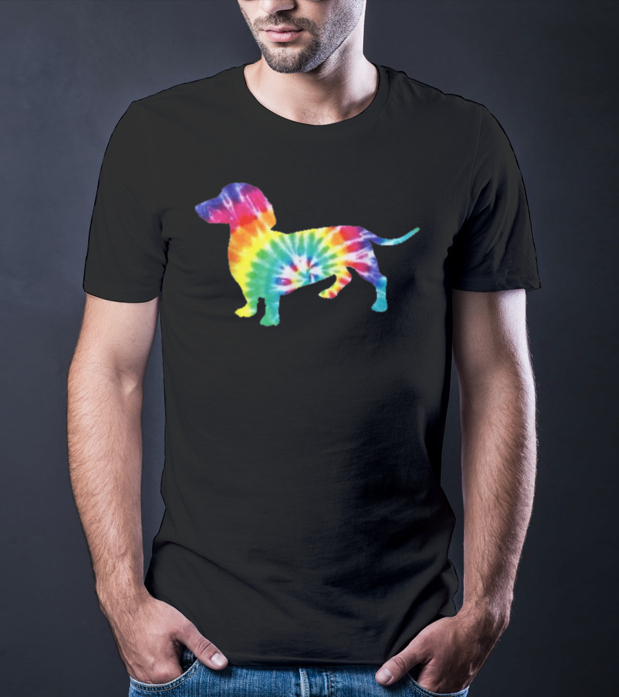 Dachshund Tie Dye Dog Puppy Retro Ts Men Women T-Shirt