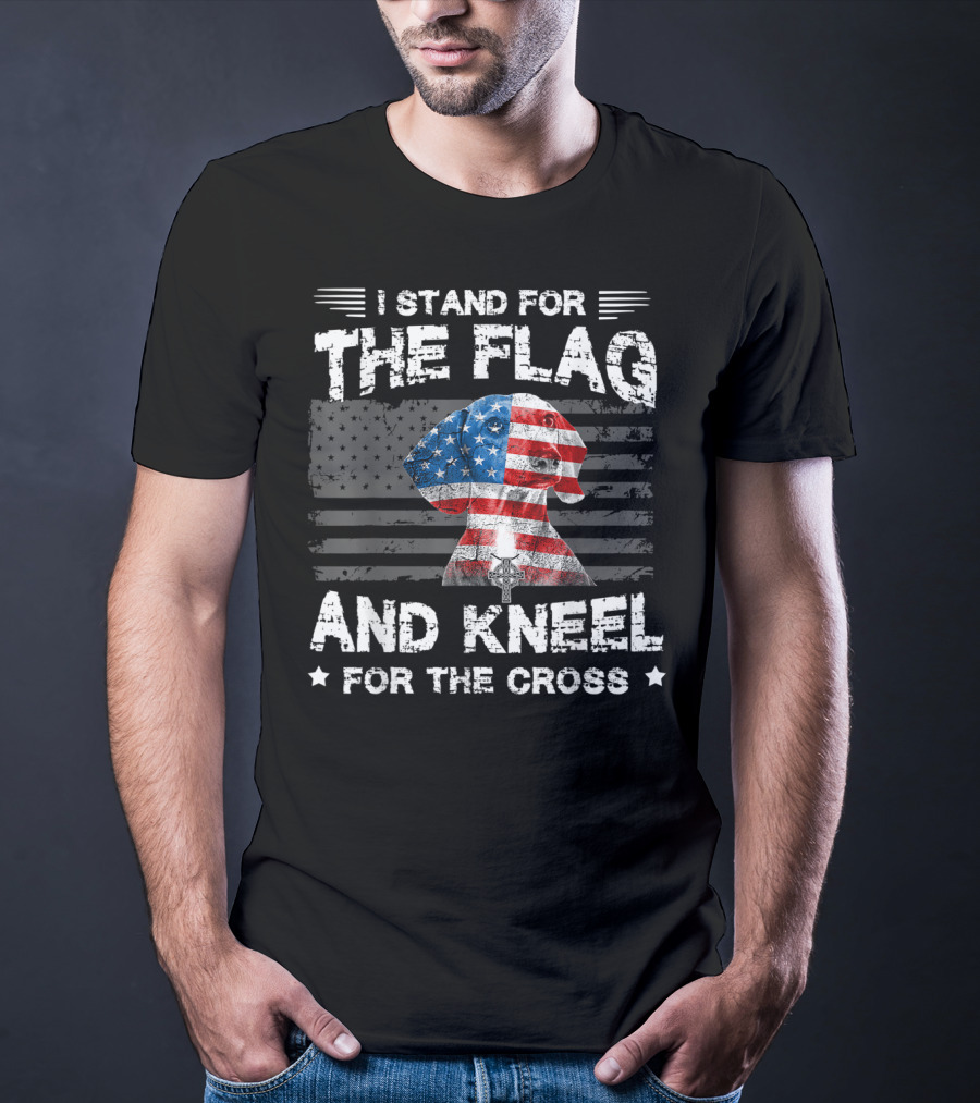 I Stand For The Flag And Kneel For The Cross Dachshunds Dog T-Shirt