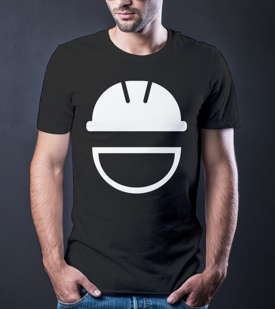 Engineering Hard Hat Smile Icon White Helmet T-Shirt