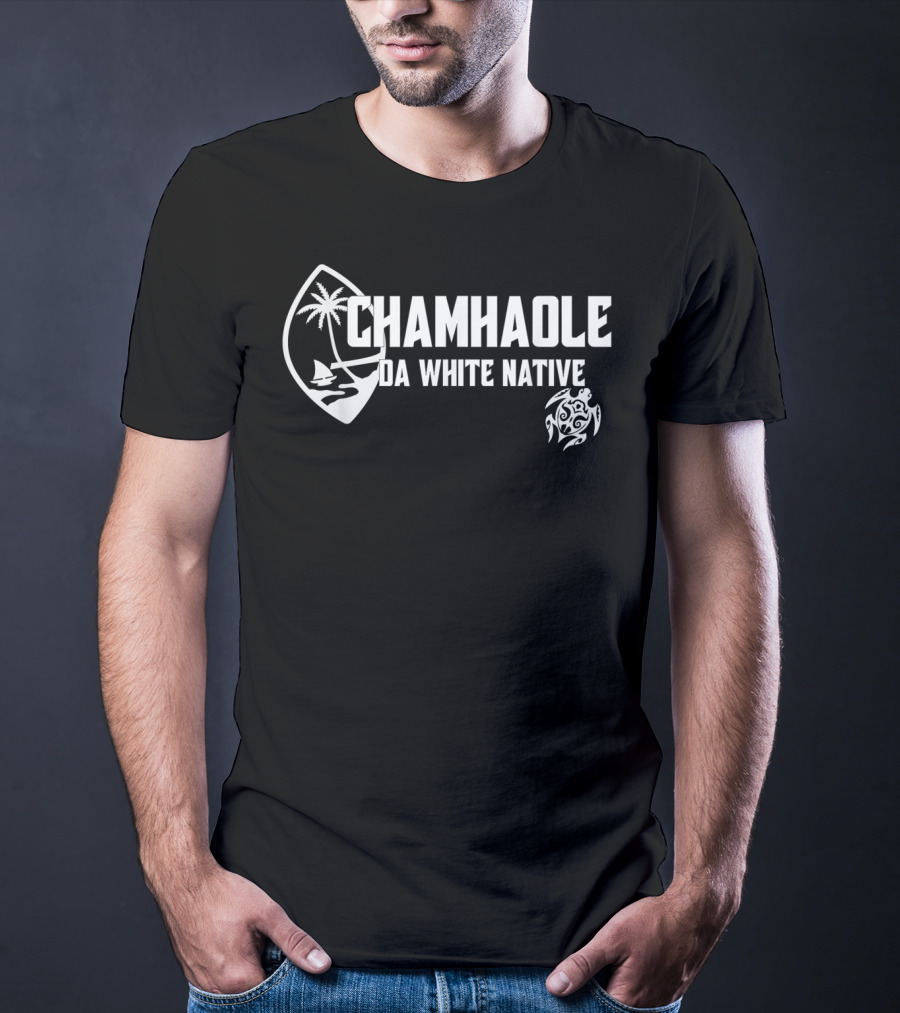 Chamhaole Da White Native Palm Tree Ocean Turtle T-Shirt