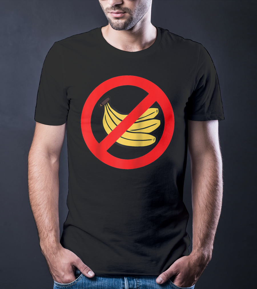 No Bananas Allowed Warning Sign Funny Banana Hater Boat T-Shirt