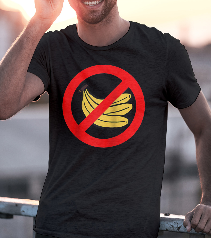 No Bananas Allowed Warning Sign Funny Banana Hater Boat T-Shirt
