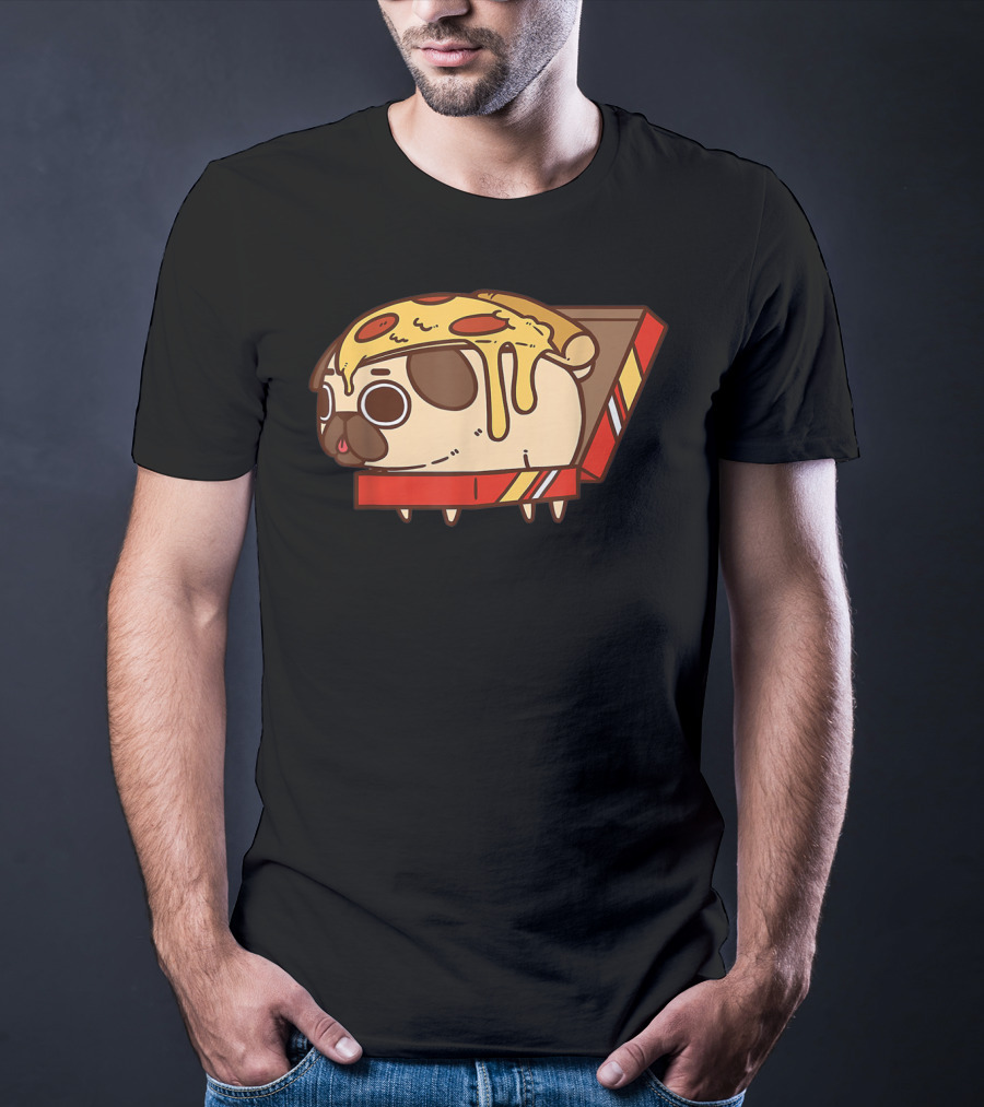 Funny Puglie Pizza Pug Love Pizza Birt Fan Gift T-Shirt
