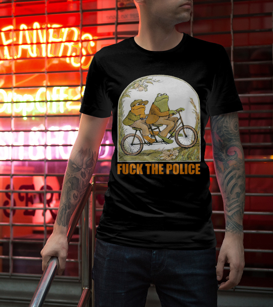 Funnyfrog And Toad Fck The Police Tandem Bicycle Adventure T-Shirt