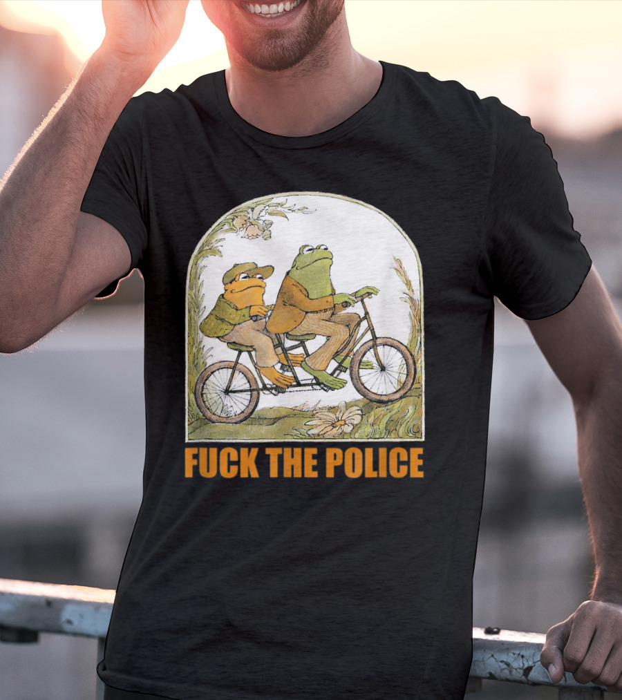 Funnyfrog And Toad Fck The Police Tandem Bicycle Adventure T-Shirt