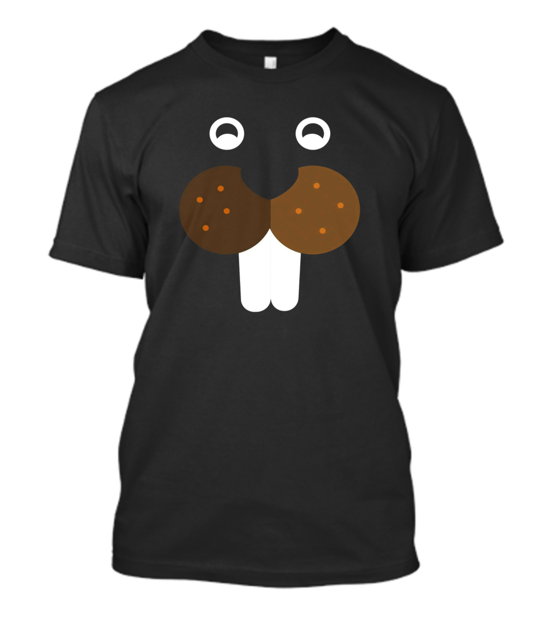 Beaver Face Basic Costume Party W2T Dark Background Simple Animal T-Shirt