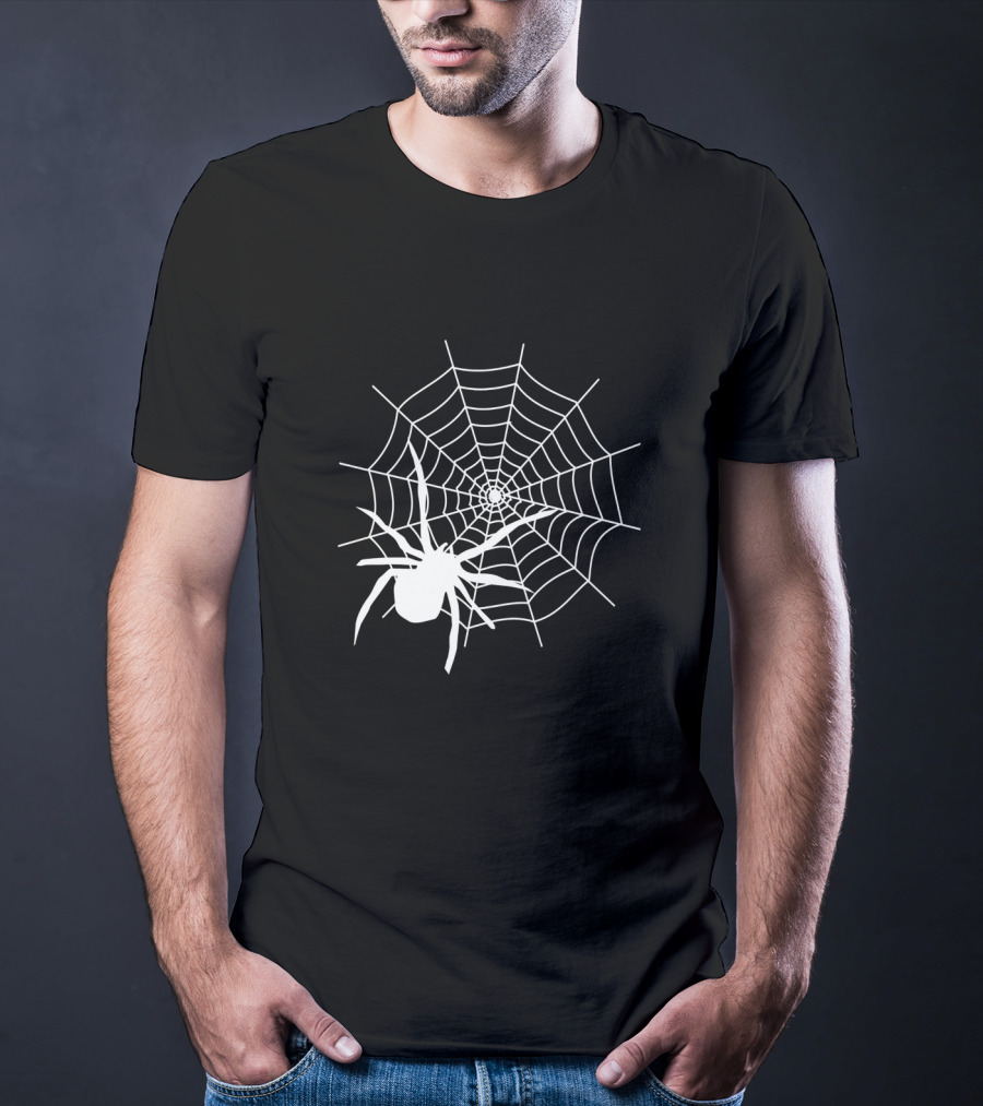 Halloween Spider Web With White Spider T-Shirt