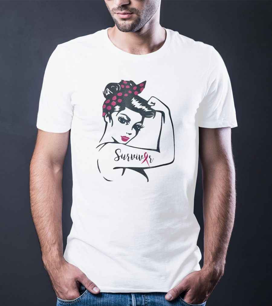 Rosie The Riveter Breast Cancer Survivor We Can Cure It Survivor T-Shirt