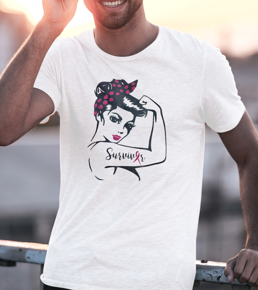 Rosie The Riveter Breast Cancer Survivor We Can Cure It Survivor T-Shirt