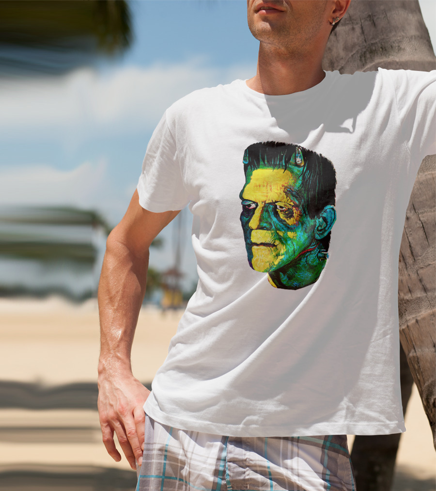 Karloff Frankenstein Monster Horror Movie Fan Iconic Colorful T-Shirt