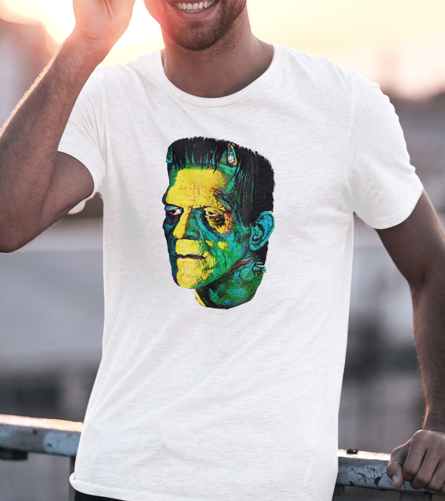 Karloff Frankenstein Monster Horror Movie Fan Iconic Colorful T-Shirt