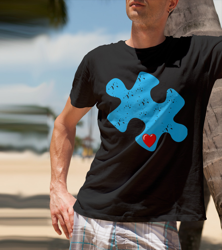 Cute Colorful Autism Love Puzzle Piece T-Shirt