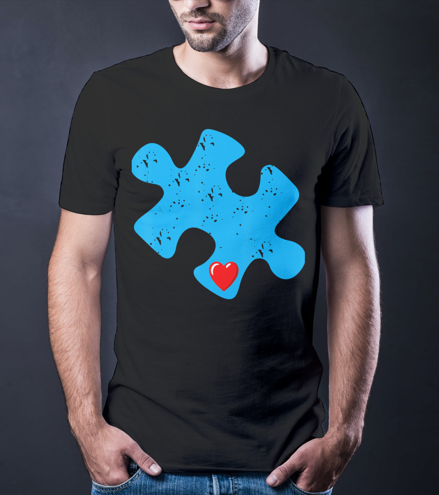 Cute Colorful Autism Love Puzzle Piece T-Shirt