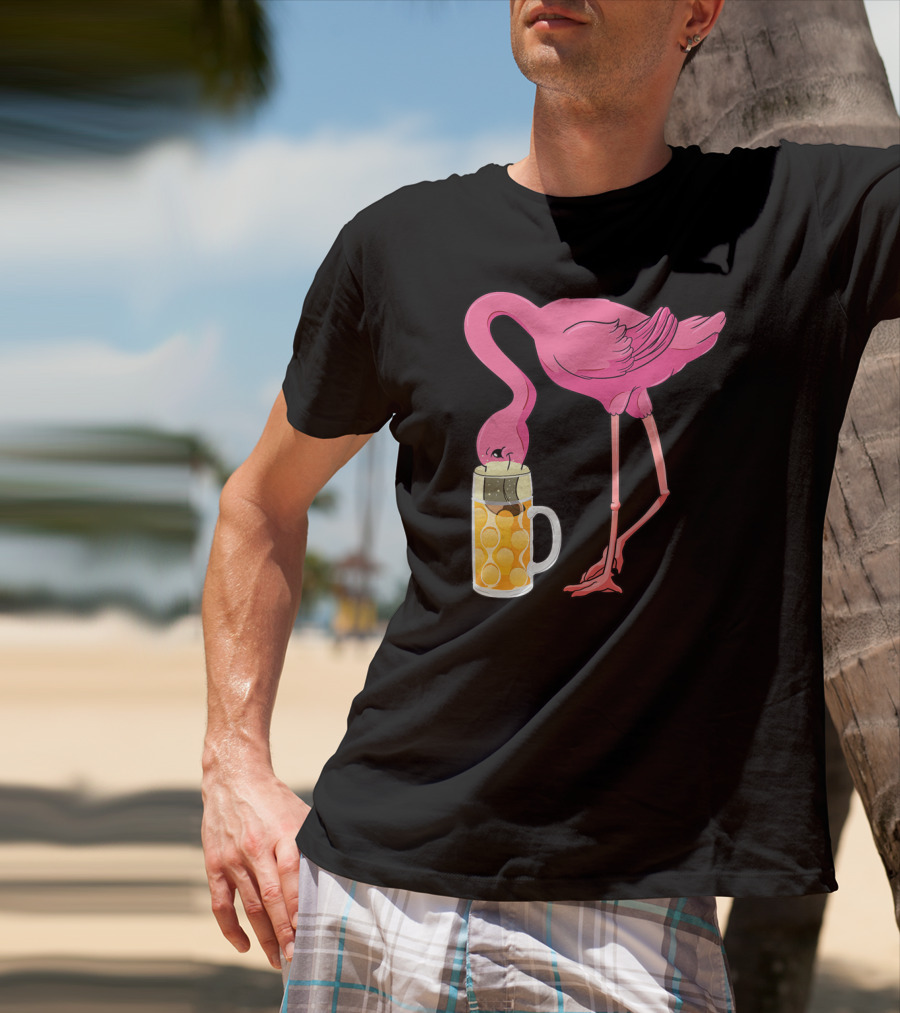 Beer Flamingo Beer Lover Alcohol Funny Oktoberfest T-Shirt