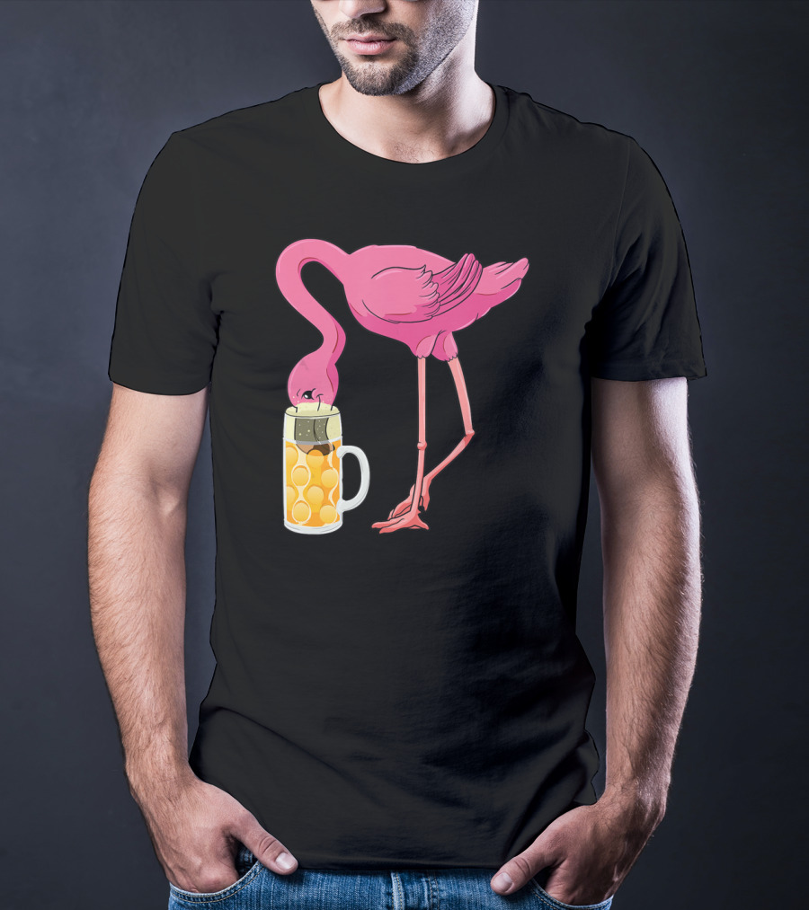 Beer Flamingo Beer Lover Alcohol Funny Oktoberfest T-Shirt