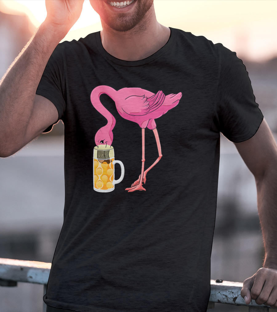 Beer Flamingo Beer Lover Alcohol Funny Oktoberfest T-Shirt