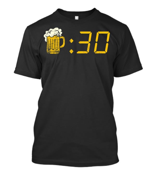 Beer Mug Digital Clock Display :30 Funny Drinking Or Getting Drunk T-Shirt