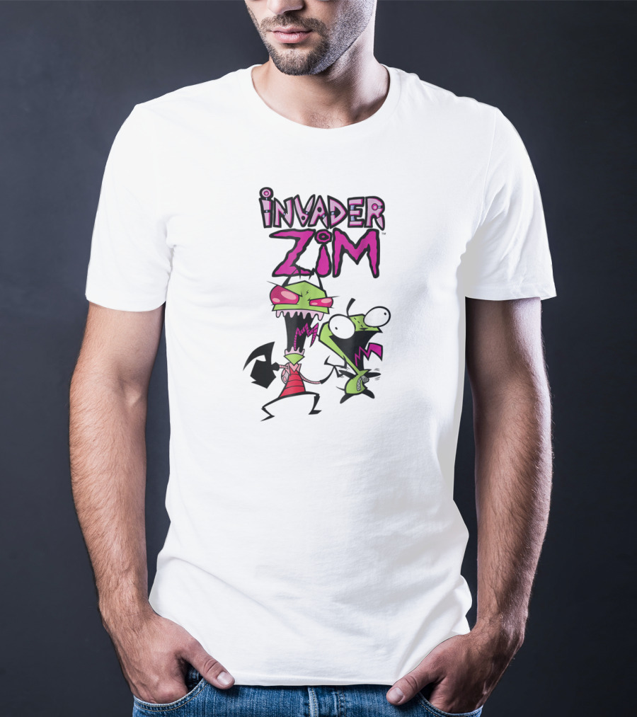 Nickelodeon Invader Zim Animated Characters Zim And GIR T-Shirt