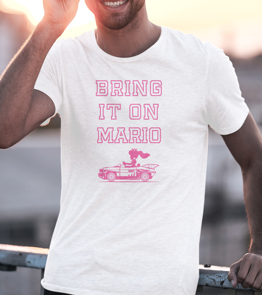 Mario Kart Princess Peach Outline Bring It On Mario T-Shirt