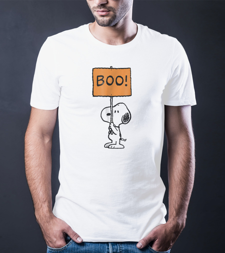 Snoopy Halloween Boo Peanuts Sign T-Shirt