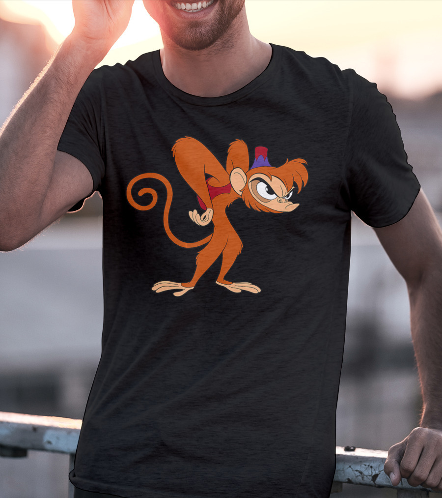 Disney Aladdin 90s Angry Abu Character Image T-Shirt