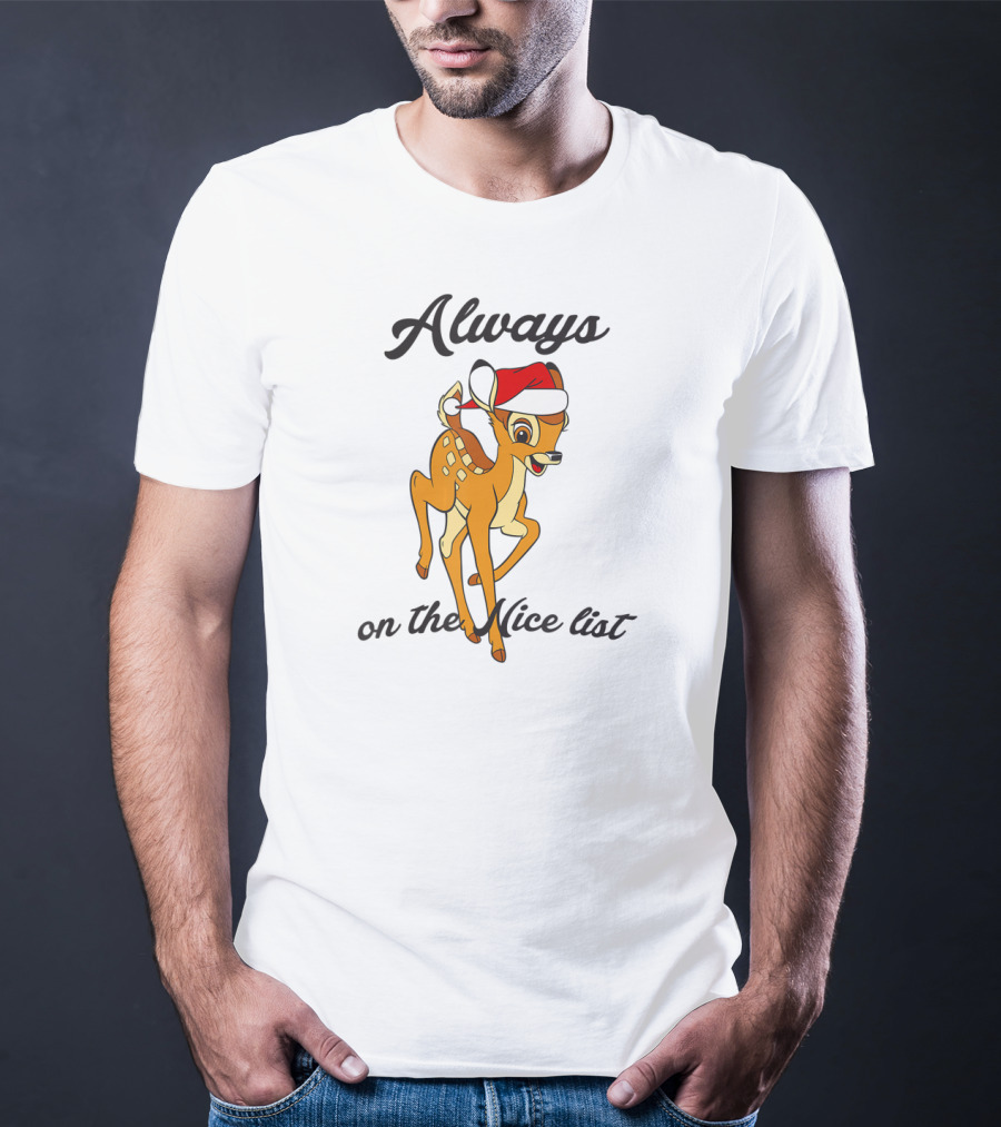 Disney Bambi Always On The Nice List Christmas T-Shirt