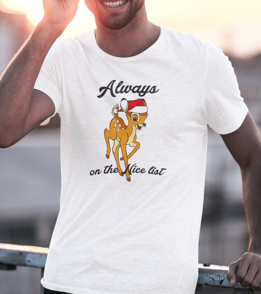Disney Bambi Always On The Nice List Christmas T-Shirt