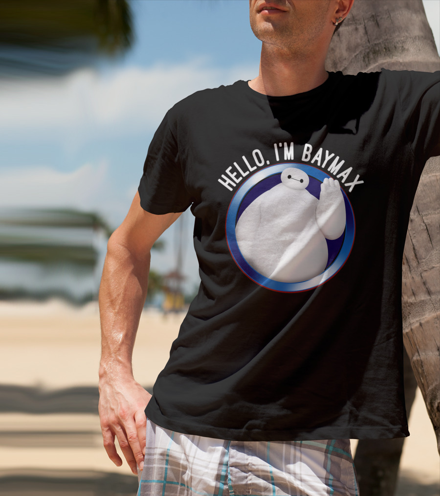 Hello I'm Baymax Disney Big Hero 6 Wave Circle T-Shirt