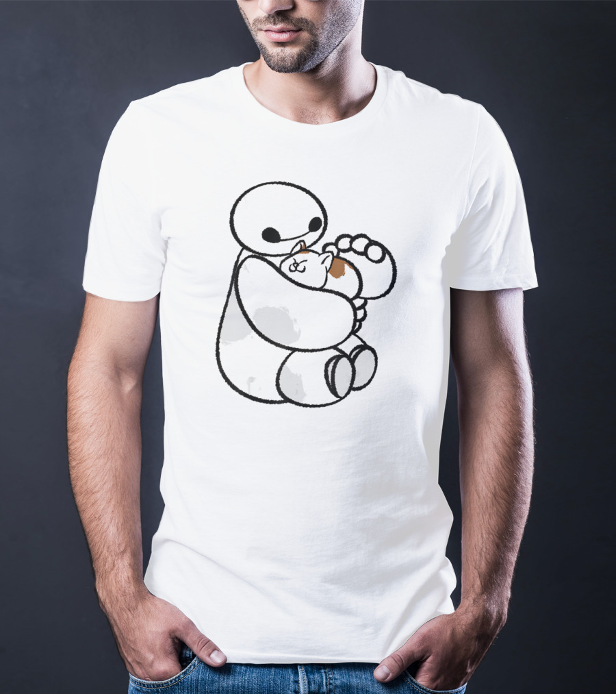 Baymax Hugging Cat Disney Big Hero 6 Cute T-Shirt
