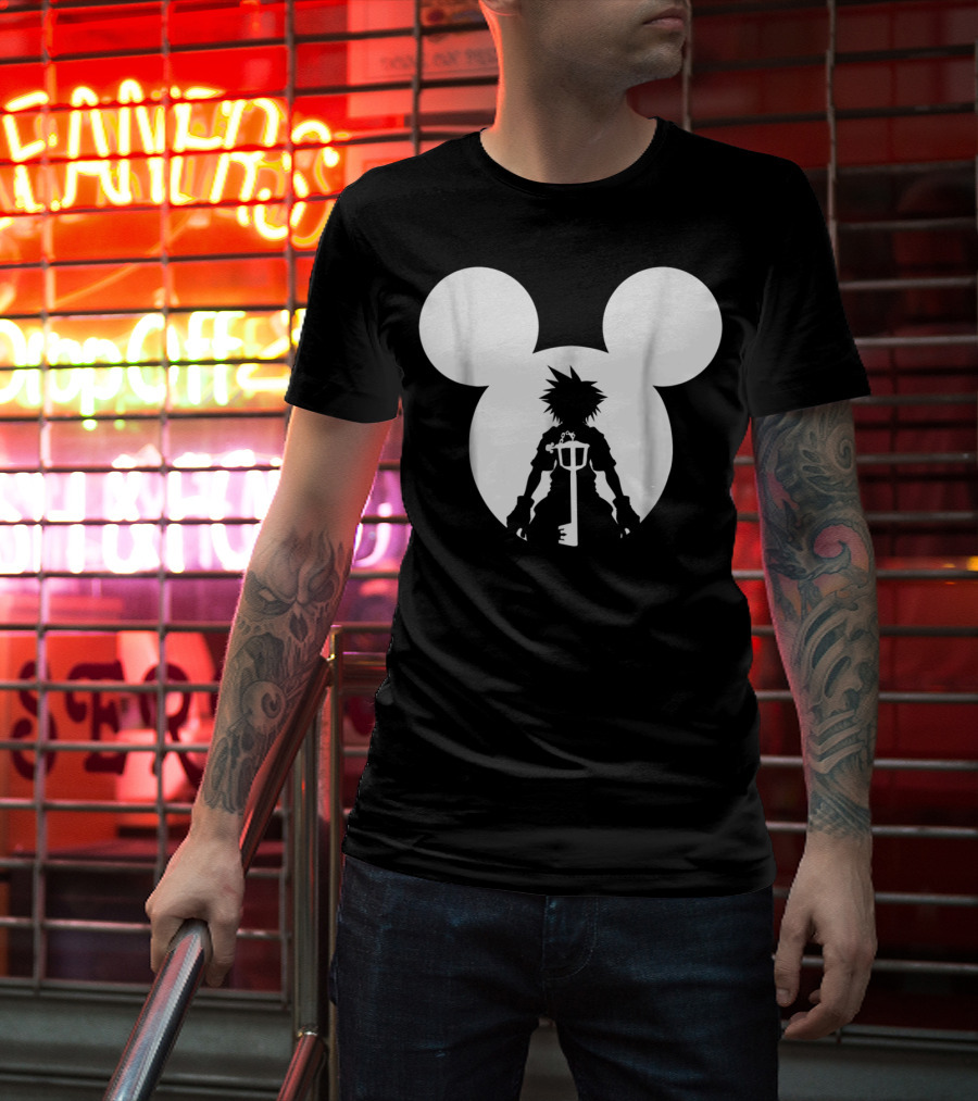 Disney Kingdom Hearts Sora Silhouette Keyblade Mickey Ears T-Shirt